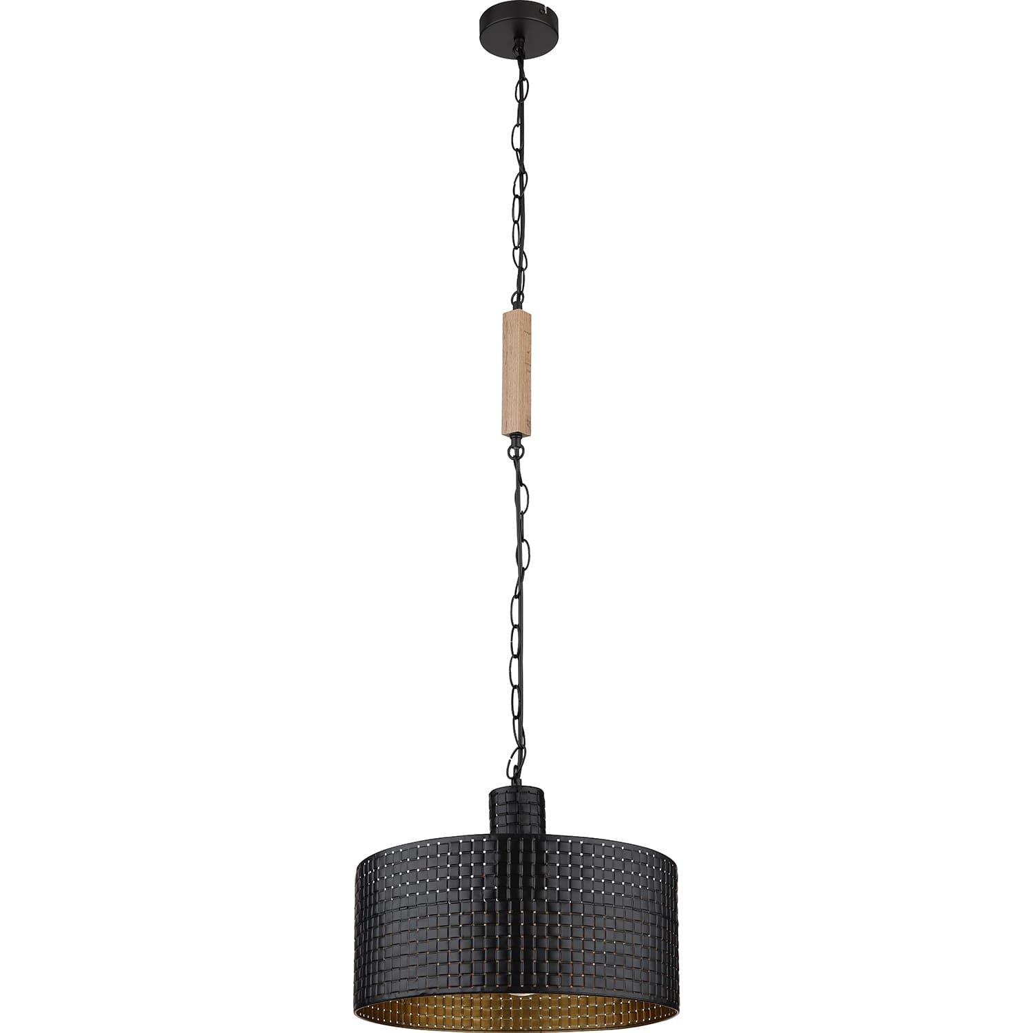 mutoni Lampe à suspension Rielly métal noir mat 1xE27  