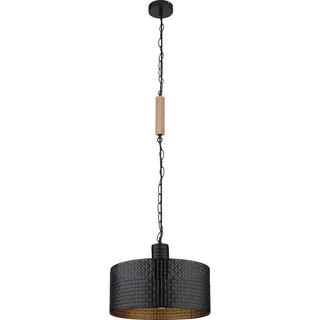 mutoni Lampe à suspension Rielly métal noir mat 1xE27  