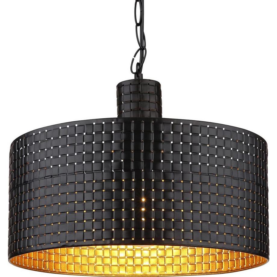 mutoni Lampe à suspension Rielly métal noir mat 1xE27  