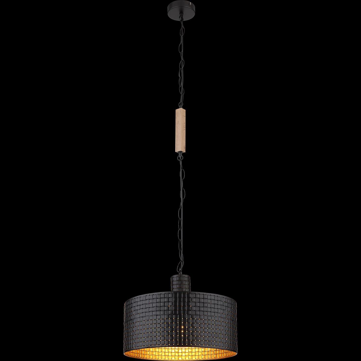 mutoni Lampe à suspension Rielly métal noir mat 1xE27  