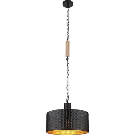 mutoni Lampe à suspension Rielly métal noir mat 1xE27  