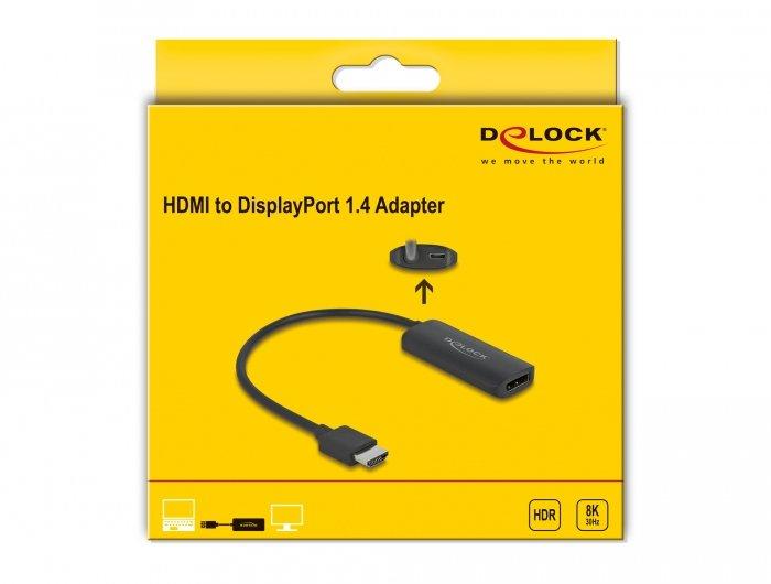 DeLock  DeLOCK Adattatore HDMI-A maschio a DisplayPort femmina 8K 