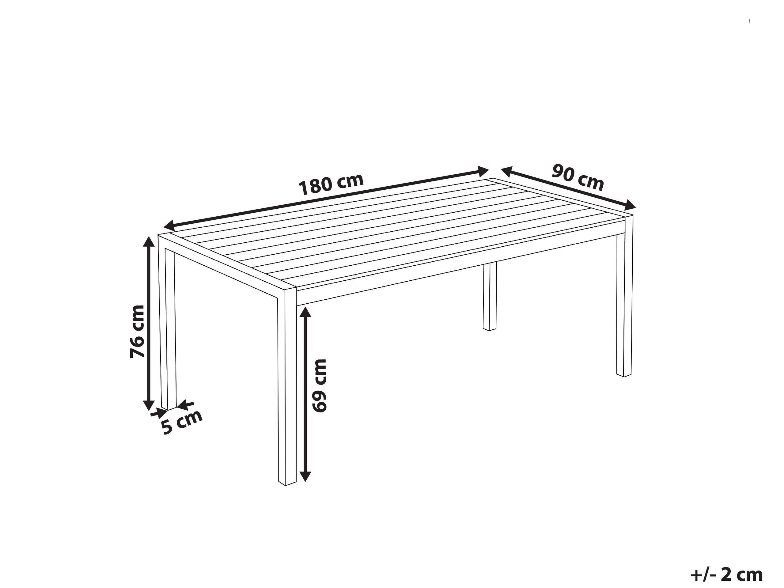 Beliani Table de repas en Aluminium Industriel VERNIO  