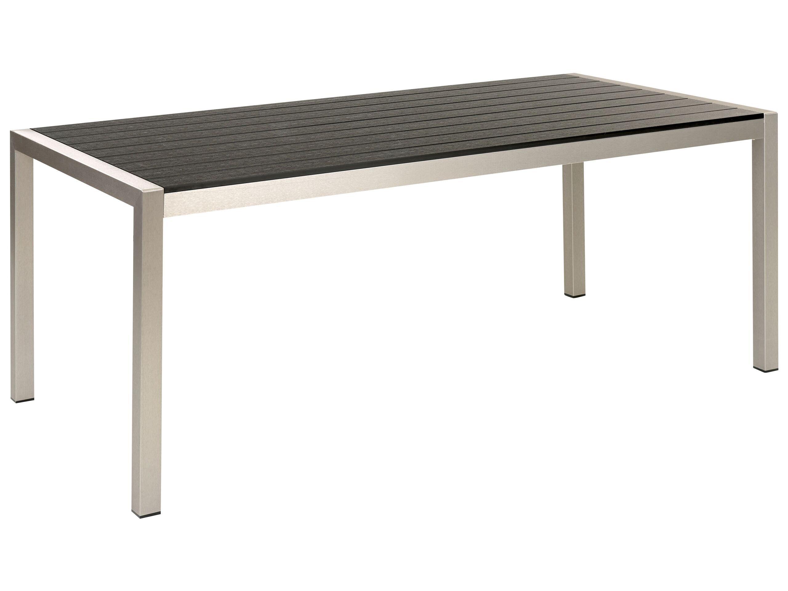 Beliani Table de repas en Aluminium Industriel VERNIO  