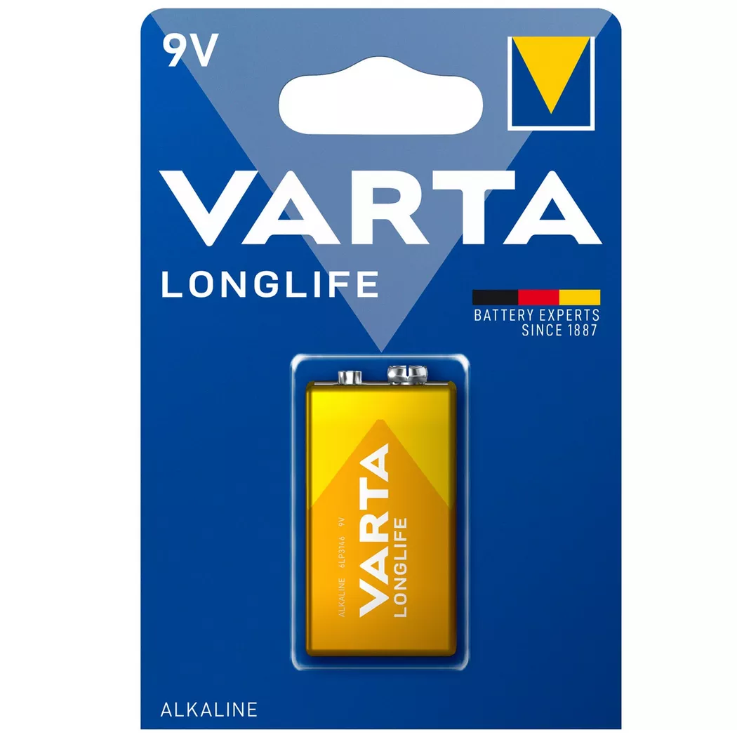 VARTA - Pile longue durée 9 V, 1 paquet, 9V(LR61)