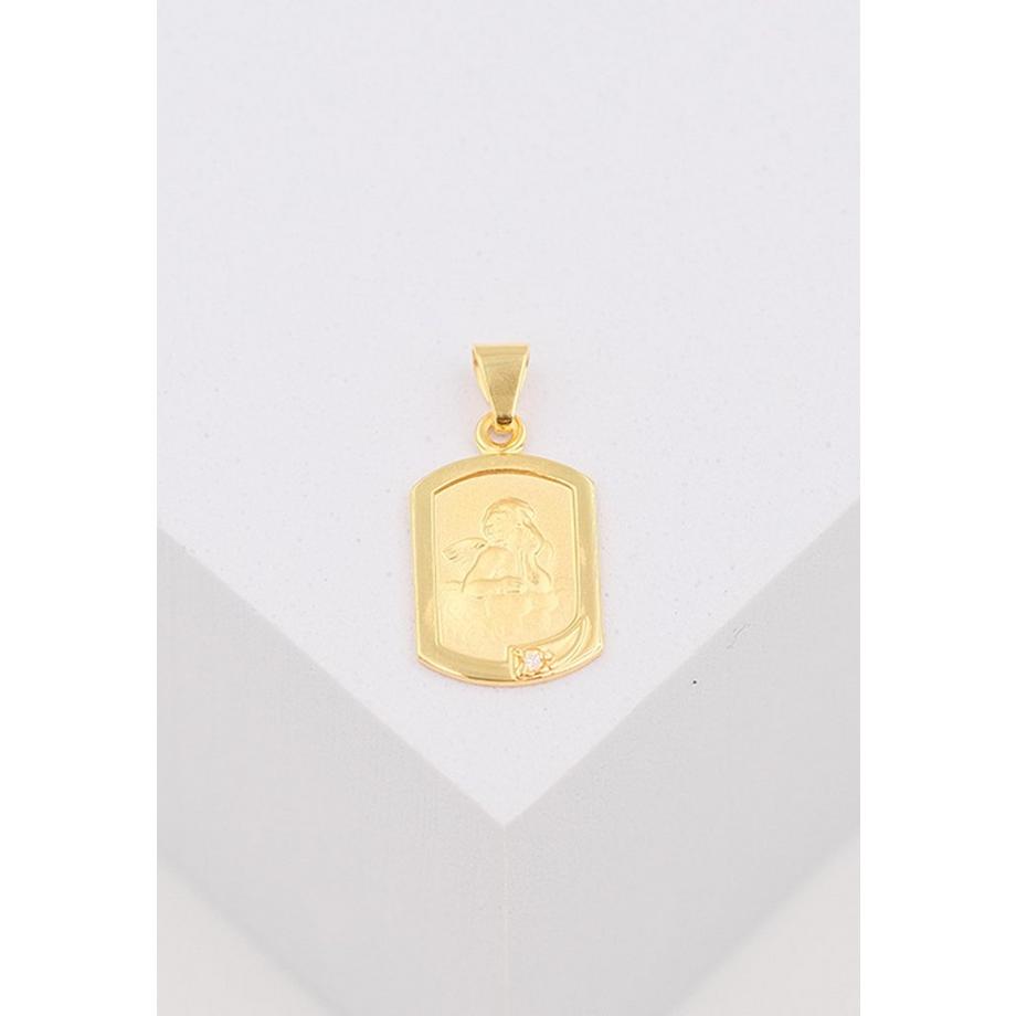 MUAU Schmuck  Engel Anhänger Gelbgold 750 Brillant 0.005ct. 17x9mm 