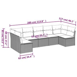 VidaXL Ensemble de canapés de jardin rotin synthétique  