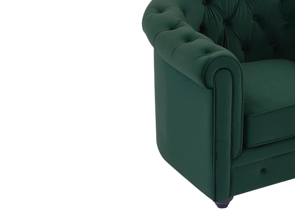 Vente-unique Sofa 3-Sitzer - Samt - Grün - CHESTERFIELD  