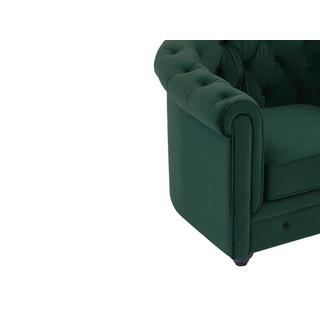 Vente-unique Sofa 3-Sitzer - Samt - Grün - CHESTERFIELD  