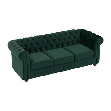 Sofa 3-Sitzer - Samt - Grün - CHESTERFIELD