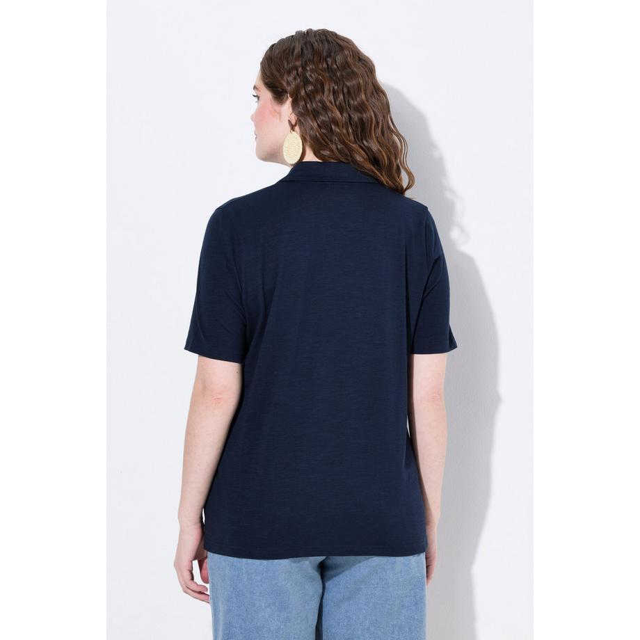 Ulla Popken Maglia Polo Ricamo Collo Polo Mezze Maniche  