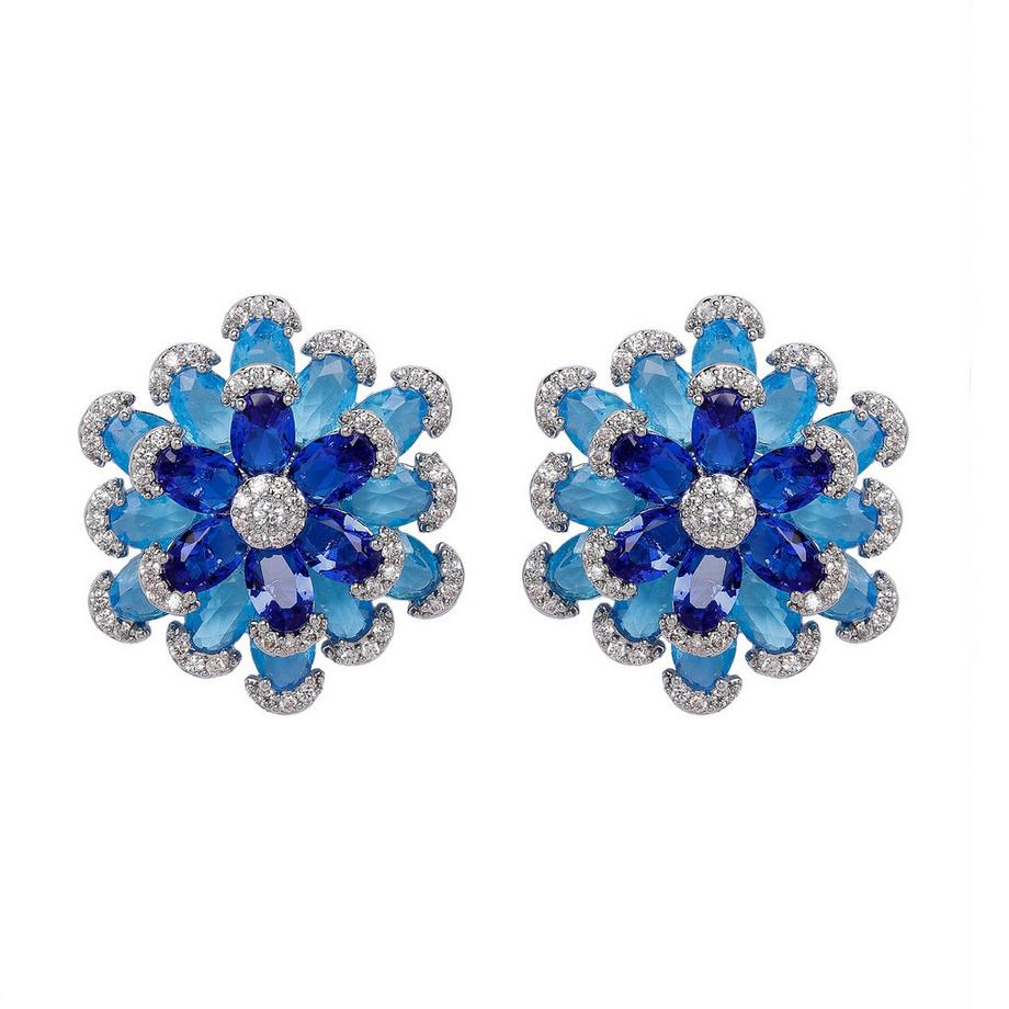 Orecchini Floreali Blu Raggianti