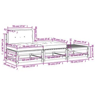 VidaXL Canapé de jardin bois  