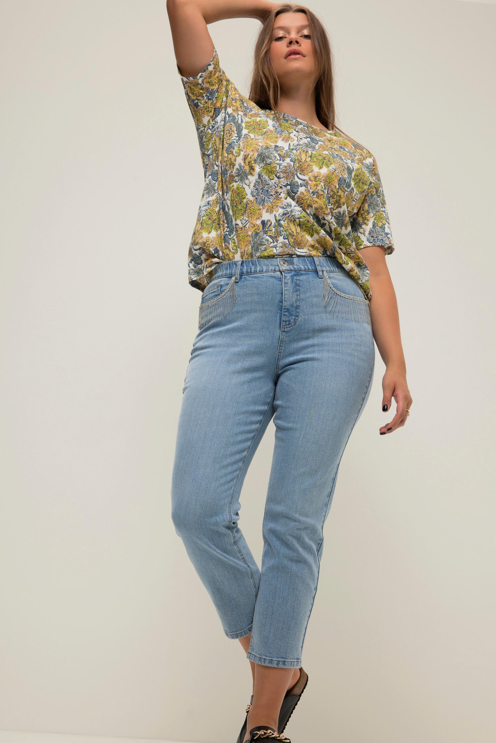 Studio Untold  Mom-Jeans, Wide Legs, 5-Pocket mit Kettenbändern, Zippfly 