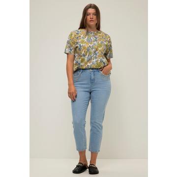 Jean mom, coupe large, 5 poches avec des chaînettes, braguette zippée