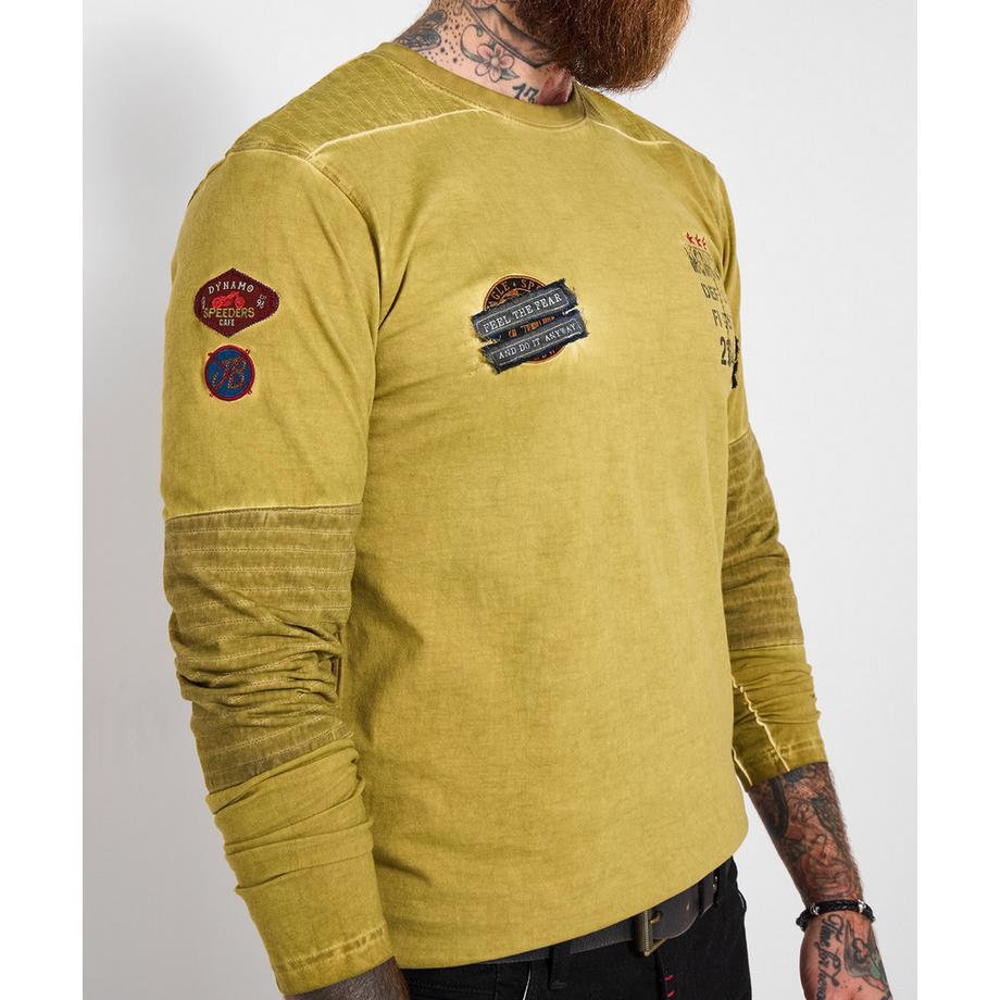 Joe Browns Rundhals Langarmshirt mit Stern-Motiv und Abzeichen  