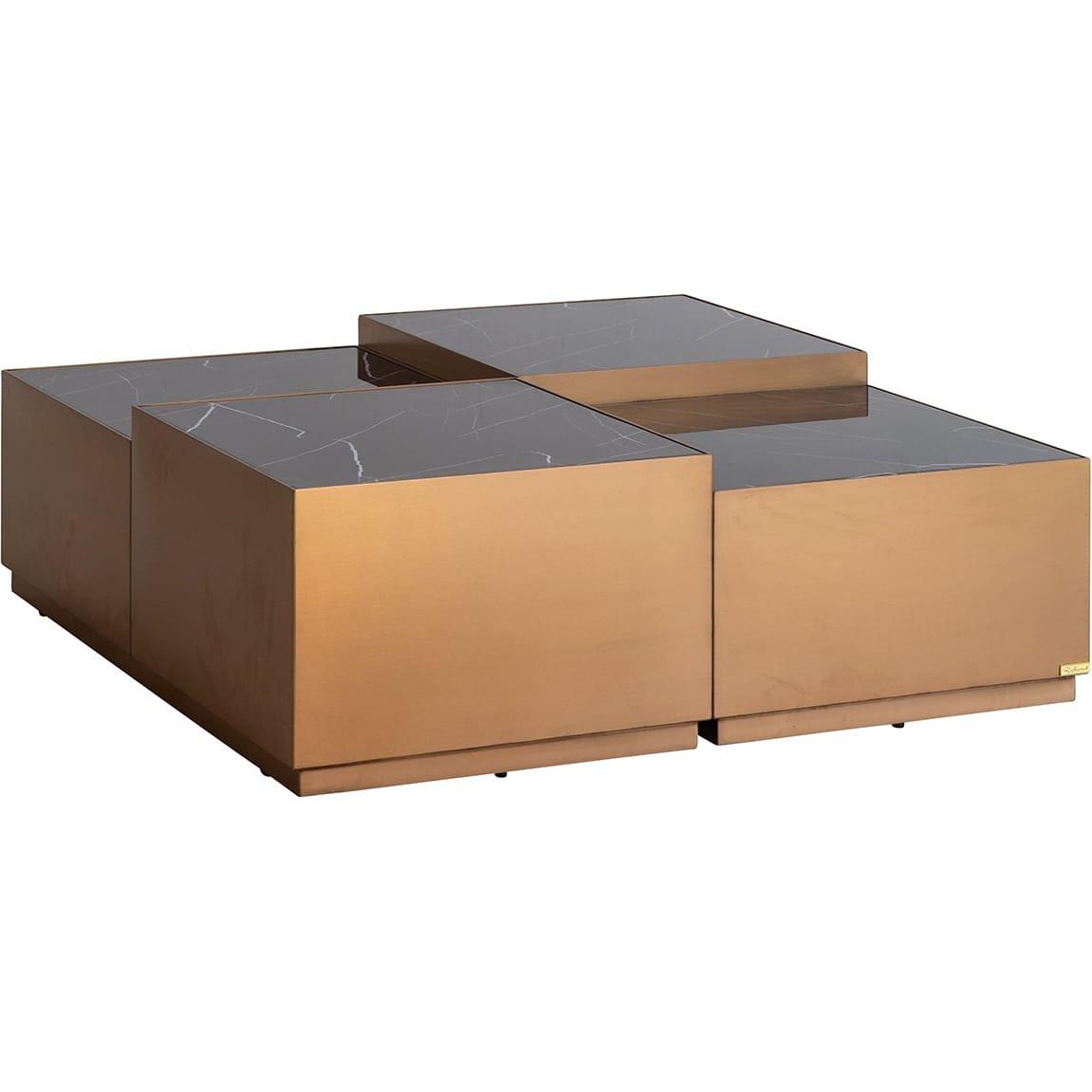 Image of Couchtisch Azure Marmor gold 120x120 Couchtisch Azure Marmor gold 120x120