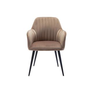 Vente-unique Stuhl mit Armlehnen 2erSet Samt es Metall ELEANA  