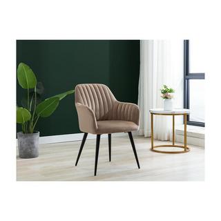 Vente-unique Lot de 2 chaises avec accoudoirs ELEANA Velours Métal  