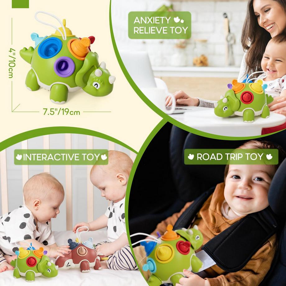 Activity-board  CastleMotor Toy, Baby Sensory Toy Dino Kinderspielzeug, frühe Entwicklung Lernen Spielzeug Geschenk, Pop Fidget Spinning Toy 