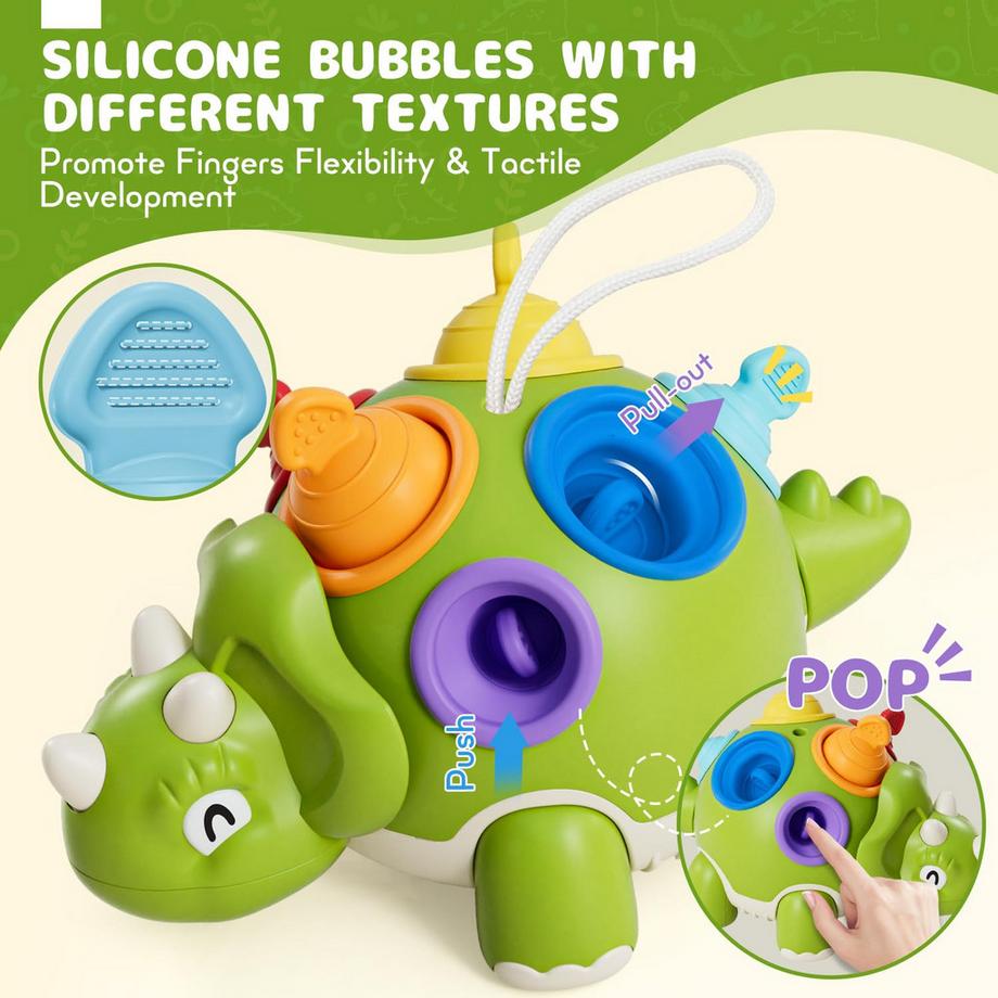 Activity-board  CastleMotor Toy, Baby Sensory Toy Dino Kinderspielzeug, frühe Entwicklung Lernen Spielzeug Geschenk, Pop Fidget Spinning Toy 