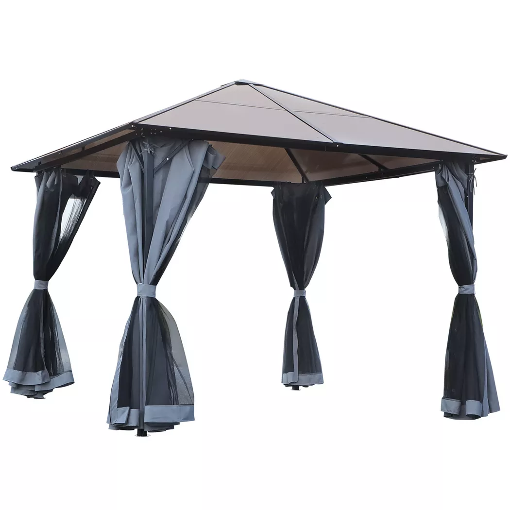 Outsunny - Gartenpavillon, One Size, Grau
