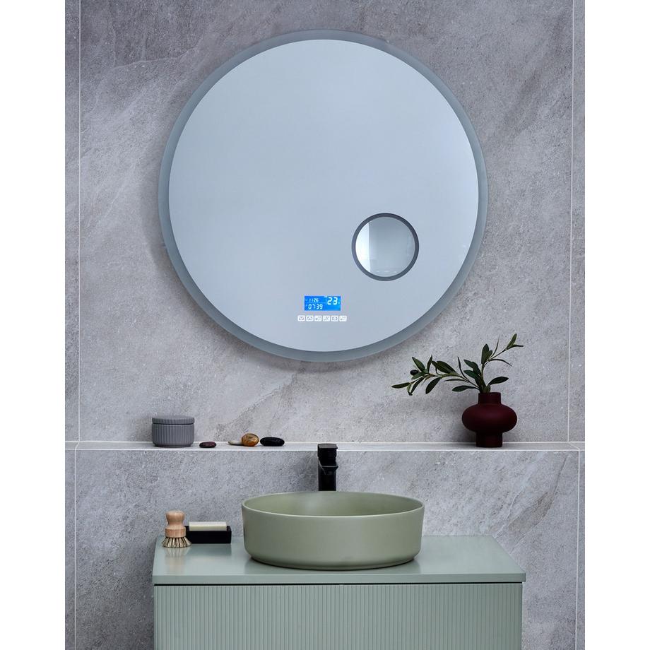 Beliani LED-Badezimmer-Spiegel aus Kunststoff Minimalistisch FIXIN  