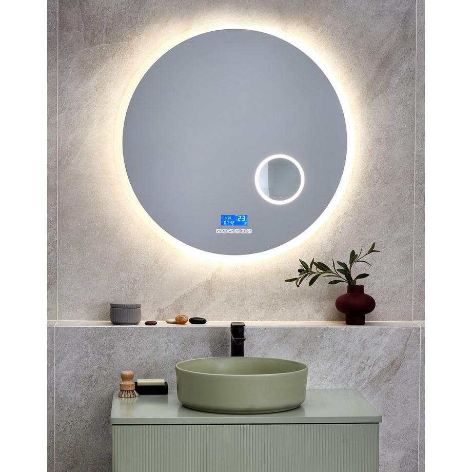 Beliani LED-Badezimmer-Spiegel aus Kunststoff Minimalistisch FIXIN  