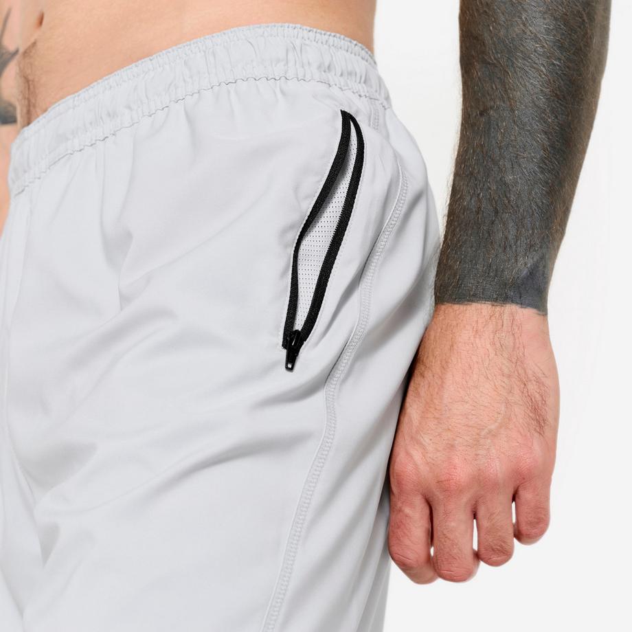 DOMYOS  Short de fitness respirant poches zippés homme, gris perle 