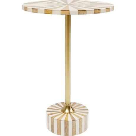 KARE Design Table d&#039;appoint Domero Cirque or blanc rond 40  