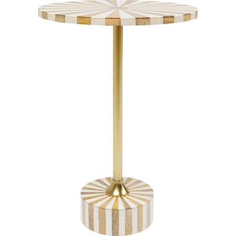 KARE Design Beistelltisch Domero Cirque gold weiss rund 40  