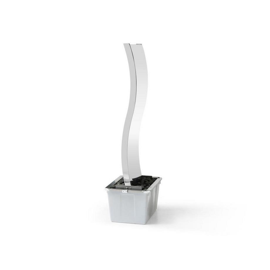 Vente-unique Fontaine d'extérieur vague en acier inoxydable - H.130 cm - Argenté - HOKI  