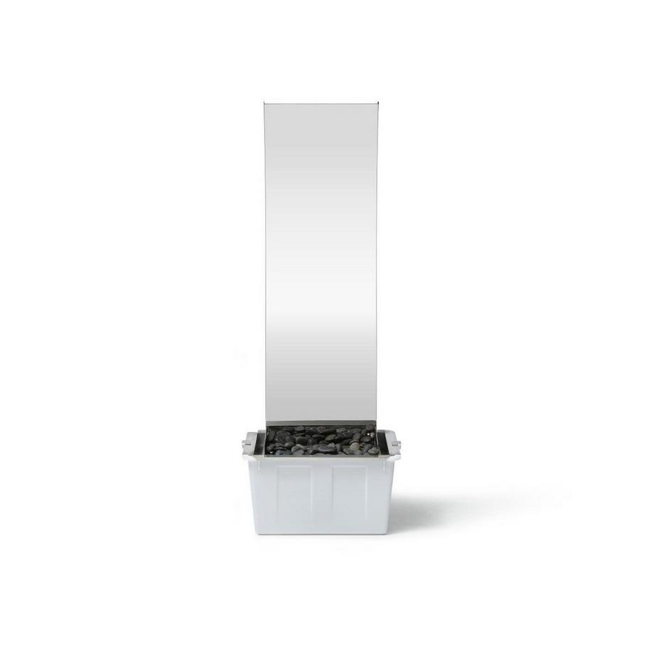 Vente-unique Fontaine d'extérieur vague en acier inoxydable - H.130 cm - Argenté - HOKI  