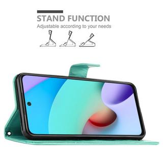 Cadorabo  Housse compatible avec Xiaomi RedMi 10 4G - Coque de protection au design floral avec fermeture magnétique, fonction de support et emplacements pour cartes 