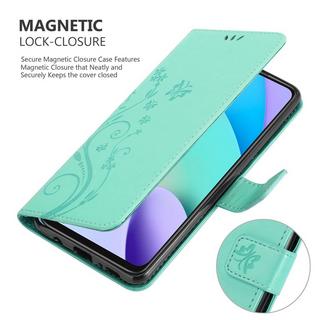 Cadorabo  Housse compatible avec Xiaomi RedMi 10 4G - Coque de protection au design floral avec fermeture magnétique, fonction de support et emplacements pour cartes 