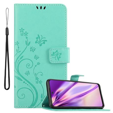 Cadorabo  Housse compatible avec Xiaomi RedMi 10 4G - Coque de protection au design floral avec fermeture magnétique, fonction de support et emplacements pour cartes 