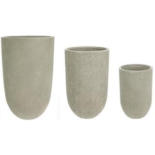 mutoni Vaso da giardino tondo salvia spazzolato (set di 3)  