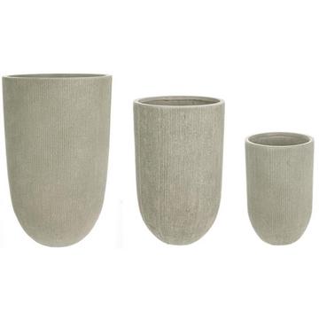 Vaso da giardino tondo salvia spazzolato (set di 3)