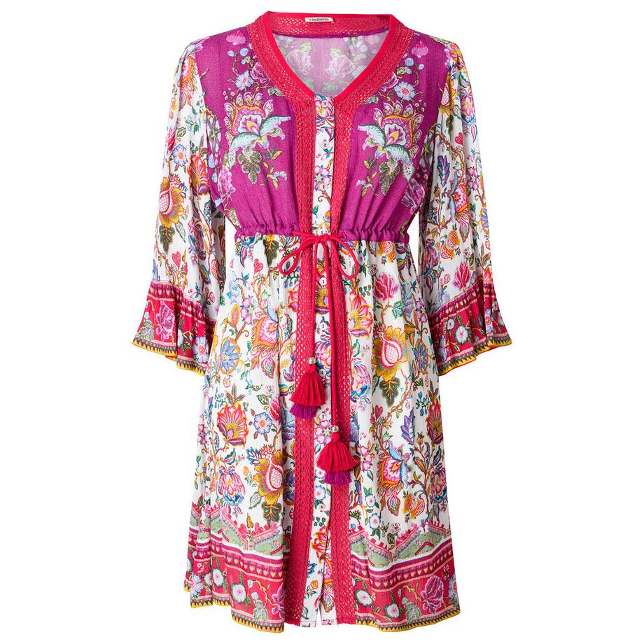Joe Browns Robe Tunique Style Boho avec Bordure en Dentelle  