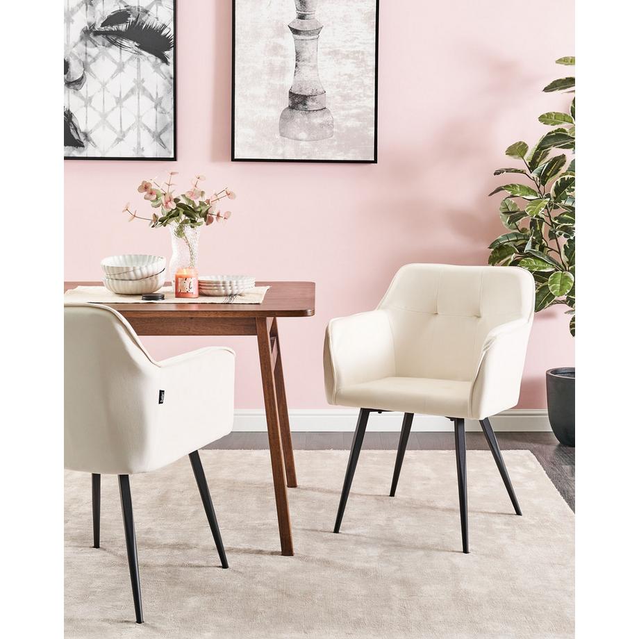 Beliani Lot de 2 chaises de salle à manger en Velours Moderne JASMIN  