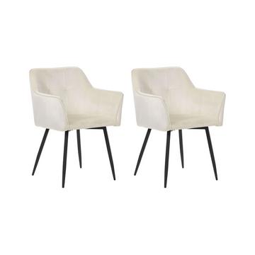 Lot de 2 chaises de salle à manger en Velours Moderne JASMIN