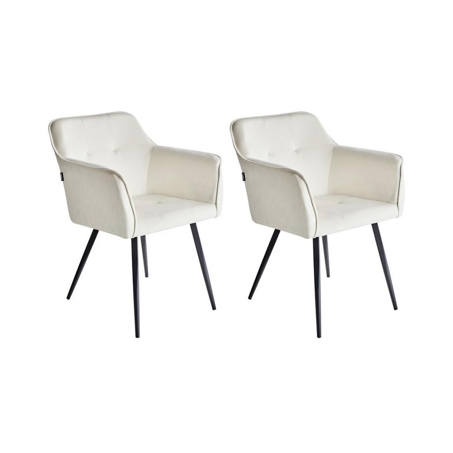 Beliani Lot de 2 chaises de salle à manger en Velours Moderne JASMIN  