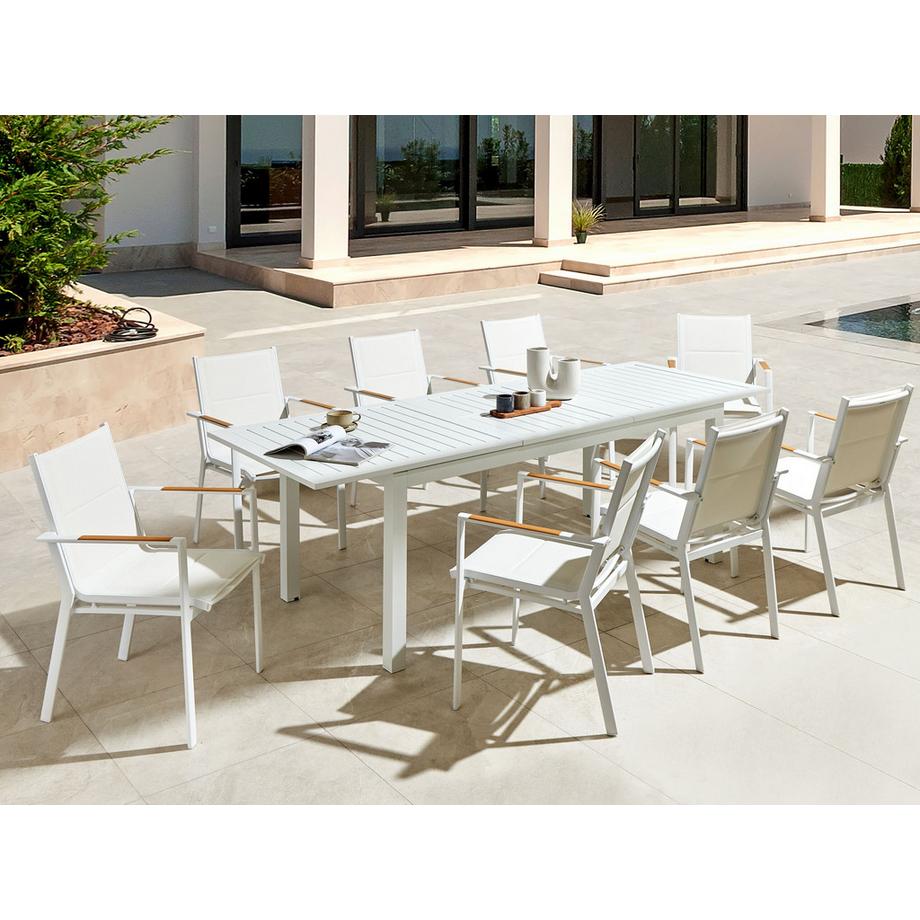 Beliani Ausziehbarer Gartentisch aus Aluminium Modern SKALOMA  