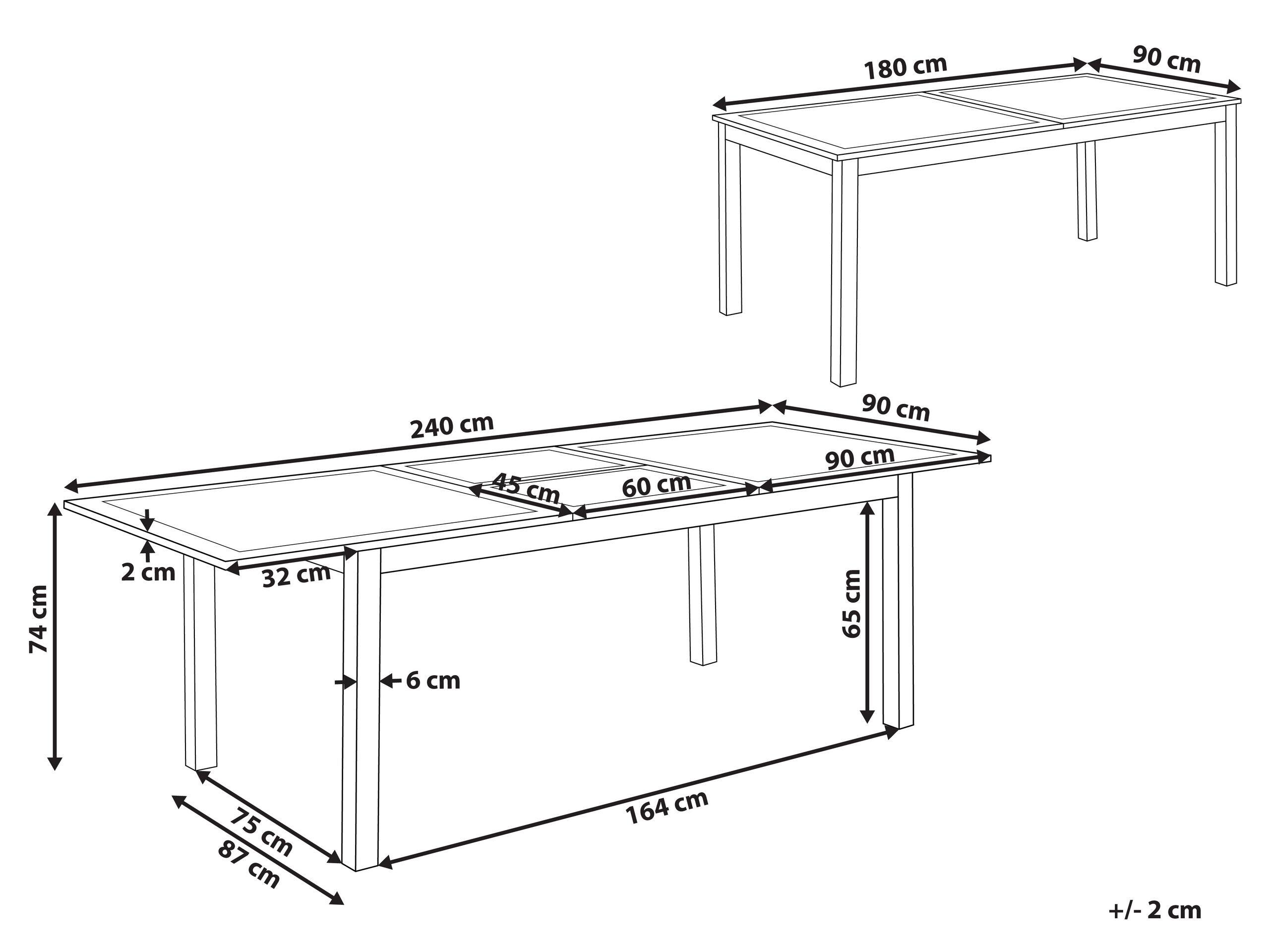 Beliani Table de jardin en Aluminium Moderne SKALOMA  