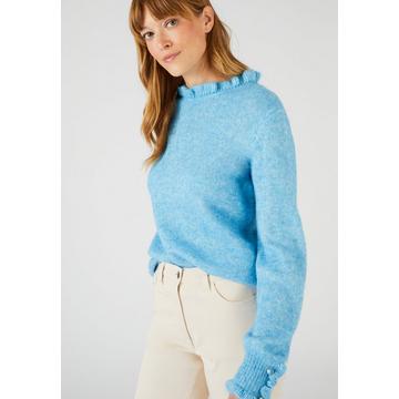 Pullover aus Alpaka-Mix mit Volants.