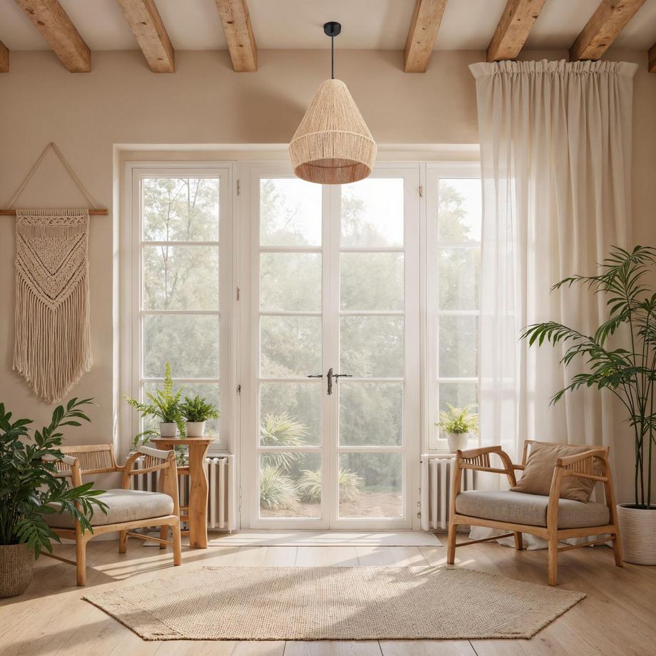 Tectake Lampadario a sospensione Lampada a sospensione Suri Stile boho, tecnica ad incastro,40 W  