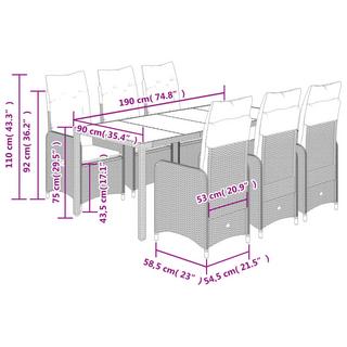 VidaXL Ensemble de bistro rotin synthétique  