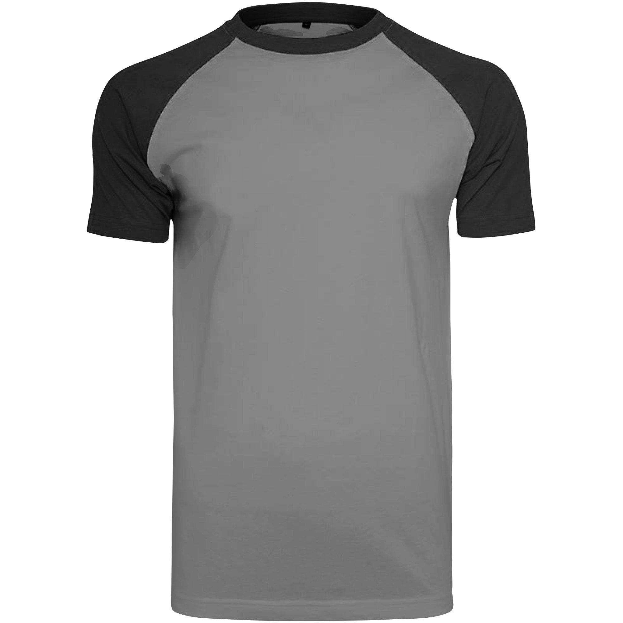 Image of Raglan Kontrast Kurzarm Tshirt Herren Charcoal Black XXL