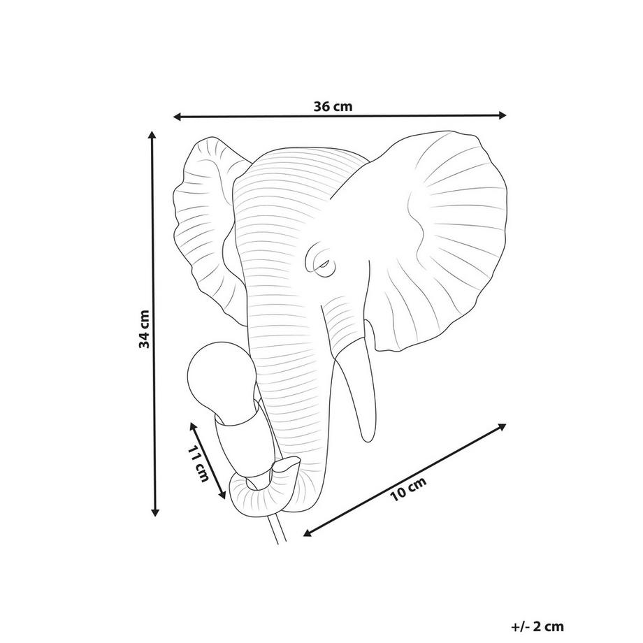 Beliani Lampada da parete en Poliresina  ELEPHANTI  