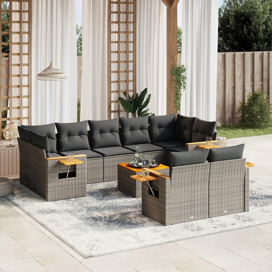 VidaXL set divano da giardino Polirattan  